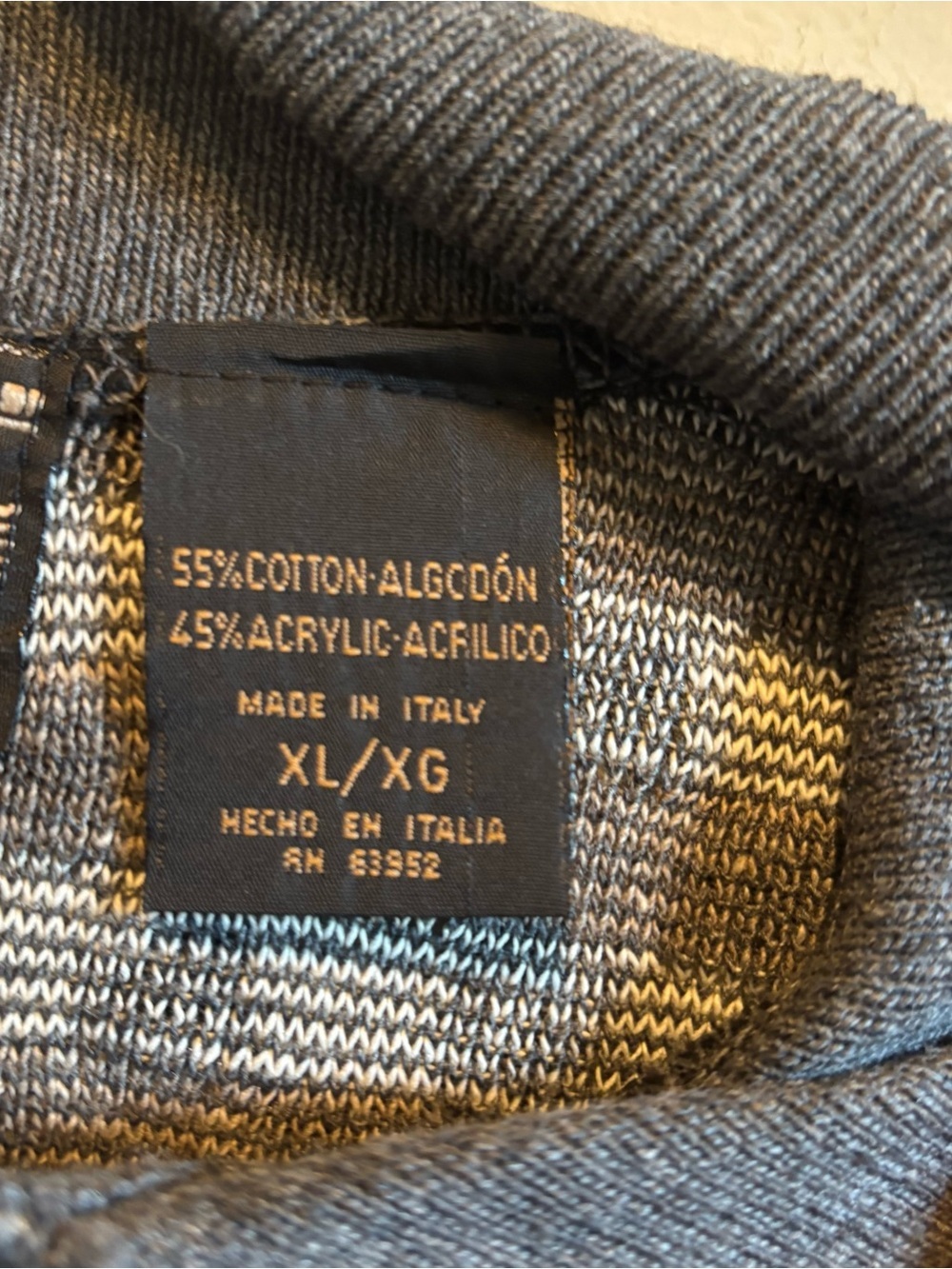 Vintage 90s Men's Gray Checkered Polo Sweater - Picture 3 of 4